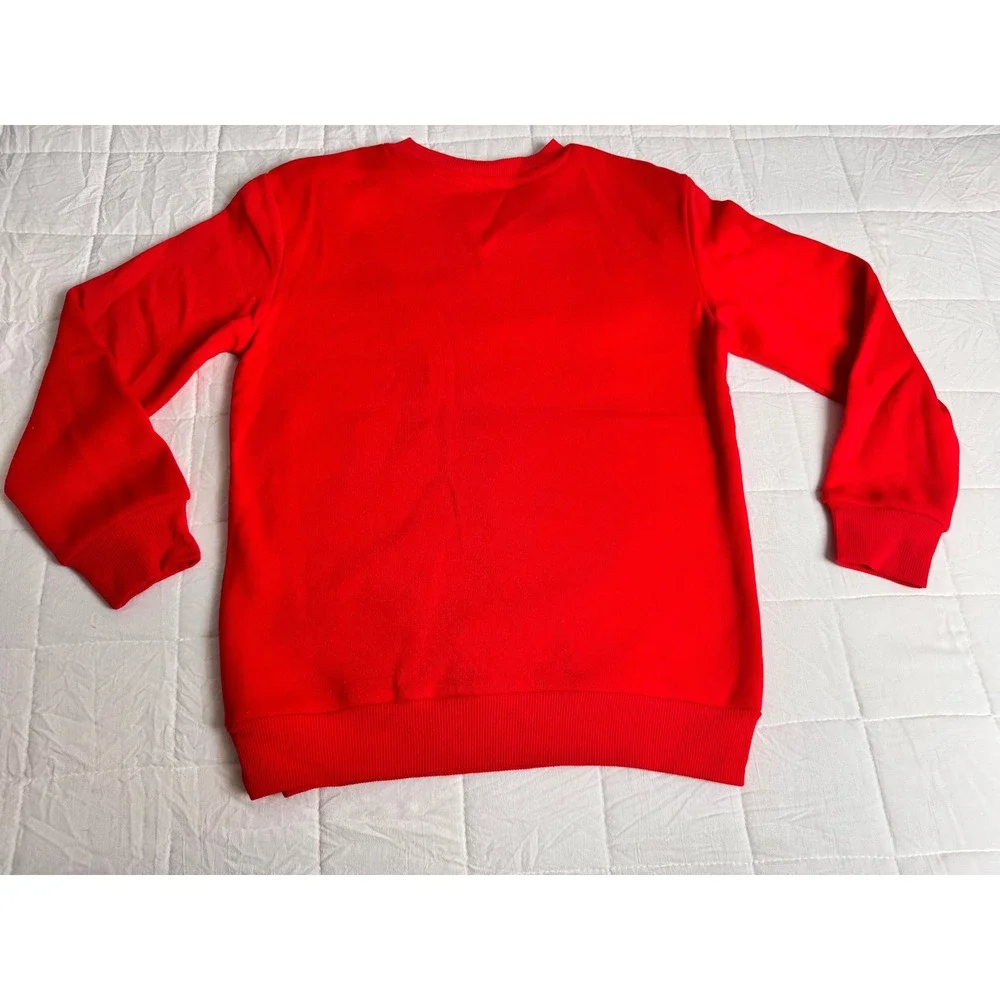 Embroidered Hello Kitty Merry Bright Christmas‎ Tree Red Sweatshirt Medium